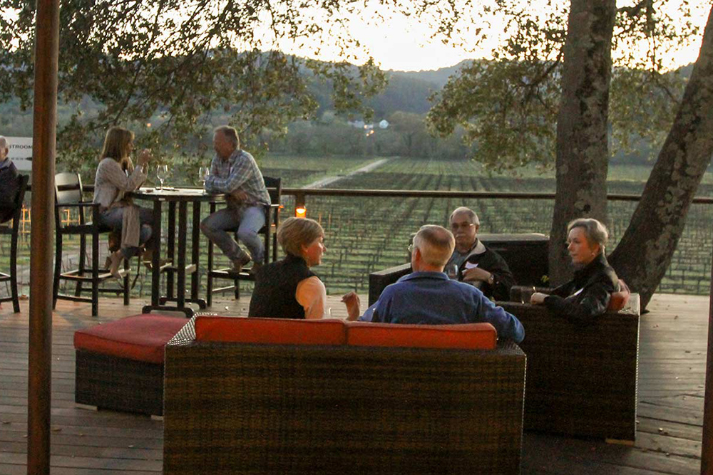 The Wilson Winery Deck at Sunset